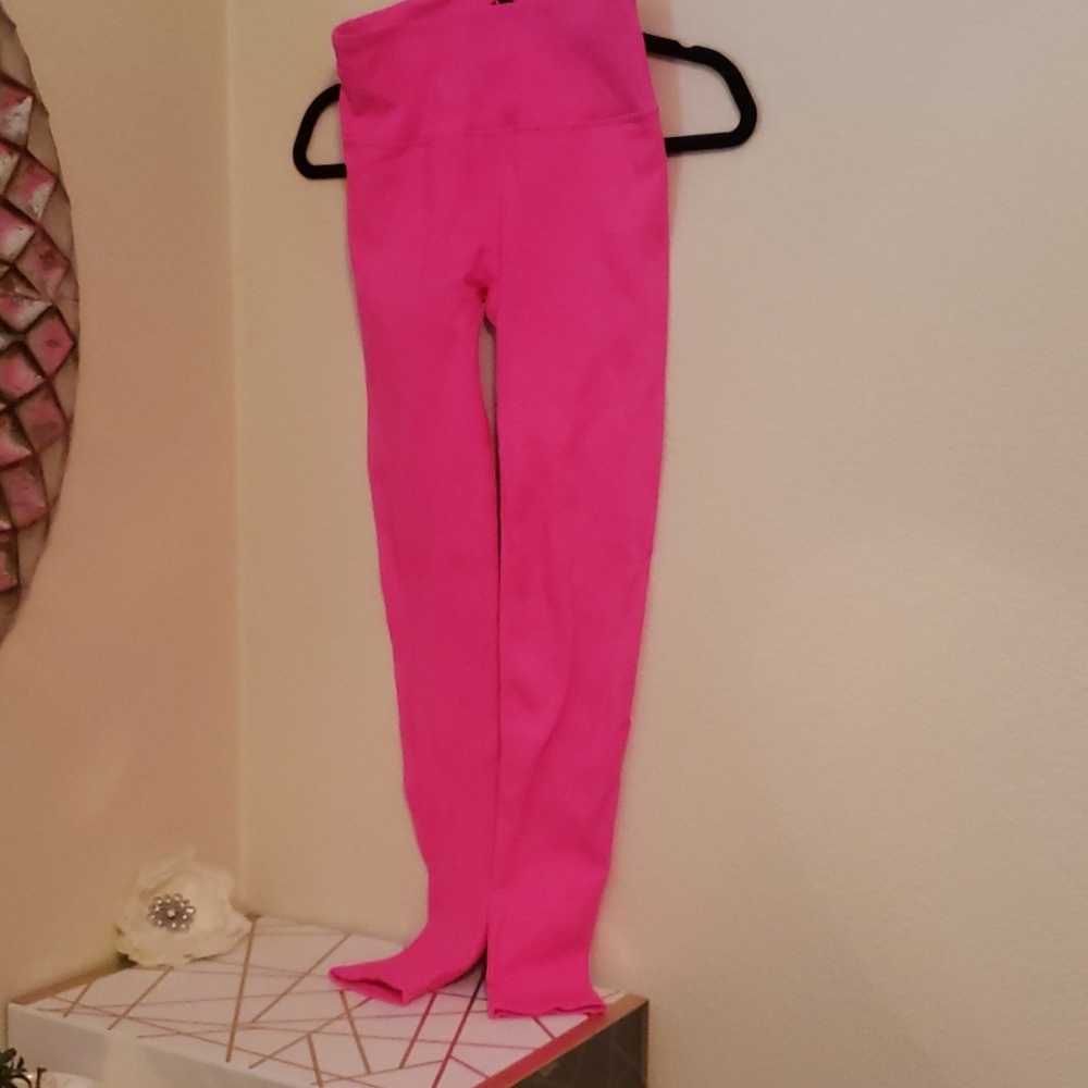 Neon pink leggings